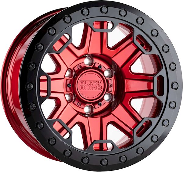 Black Rhino Rift Beadlock Candy Red W/Black Ring And Black Bolts - Image 1